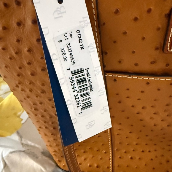 Dooney & Bourke Brown Ostrich-Embossed Tote - Picture 3 of 14